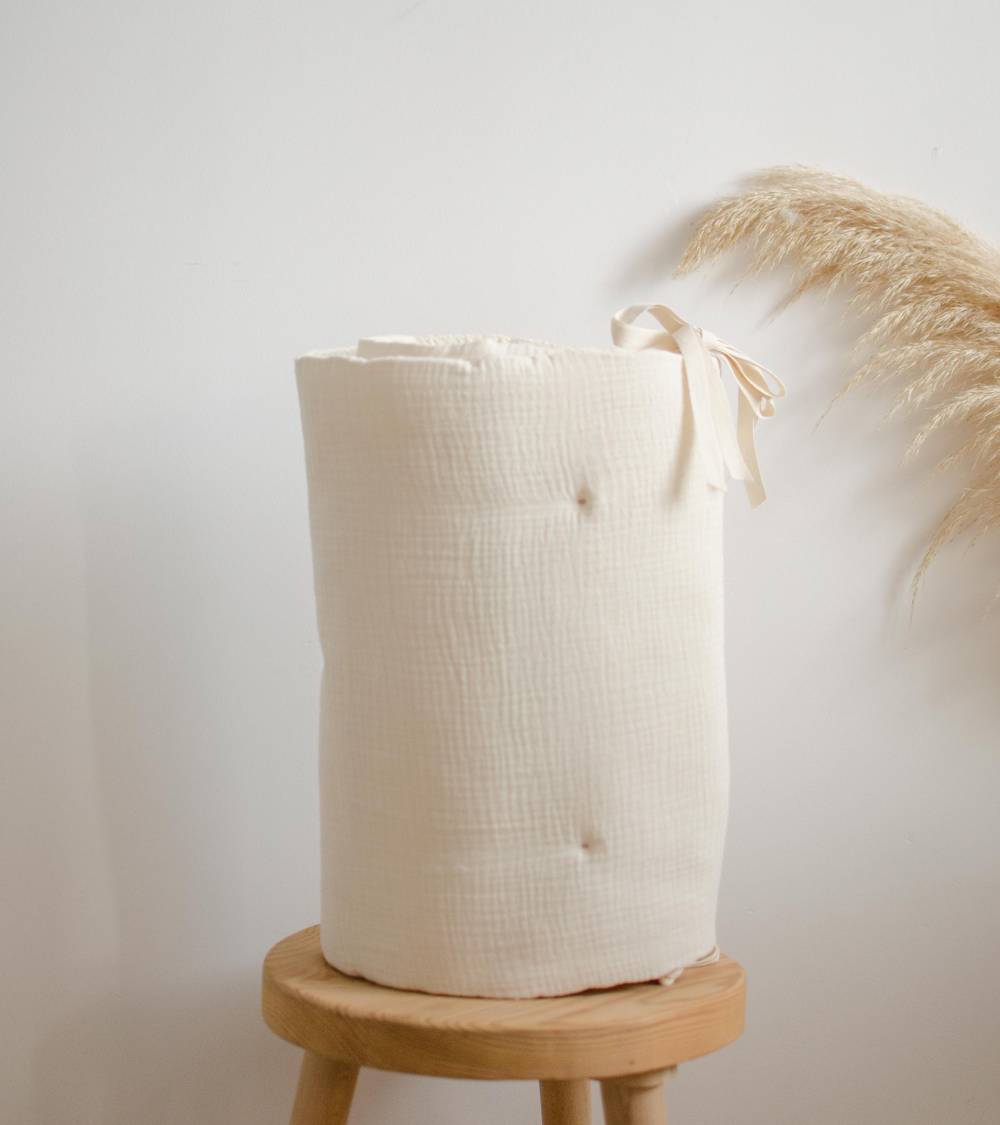 Protector cuna bambula blanco - Textiles cuna 120x60 / 140x70